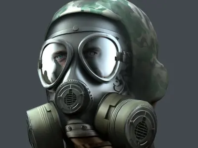 helmet 3d model military combat Low-poly Low-poly 3D model