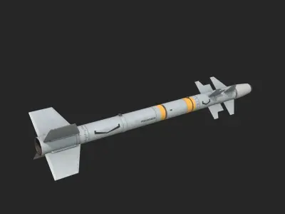 Chinese PL7 Infrared guided Air-to-Air missile PL-7 Low-poly 3D model