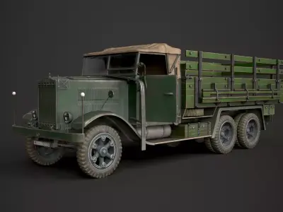 WW2 German Krupp L3H163 Truck Low-poly 3D model