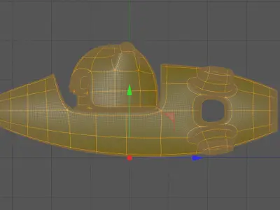 Rocket 2 Cartoon Keychain 3D print model