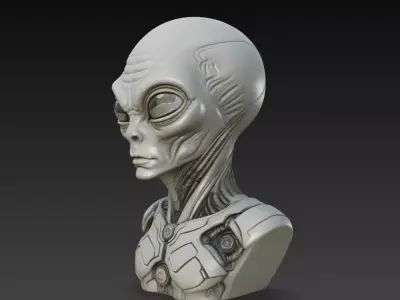 Biomechanical Alien Bust STL Futuristic Sci Fi Model 3D print model