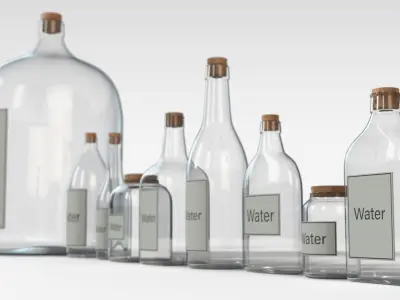 Glass Bottles Low-poly 3D model