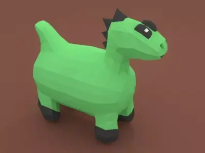 Chibi Dinosaurus 3D Model Low-poly 3D model
