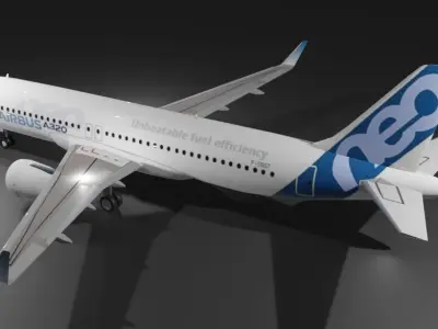 Airbus a320neo Airbus house livery Low-poly 3D model Low-poly 3D model
