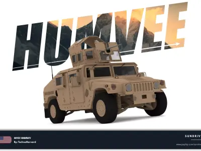 M1151 Humvee General Motors Low-poly 3D model