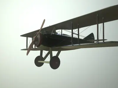 WWI fighter SPAD XIII Low-poly 3D model