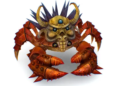 Red Giant Crab Shell Crayfish Arthropods Sea Animal Low-poly 3D model