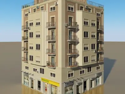Photorealistic Low Poly Building Low-poly 3D model