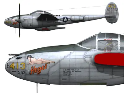 Lockheed P-38 Lightning - Hazel 3D model