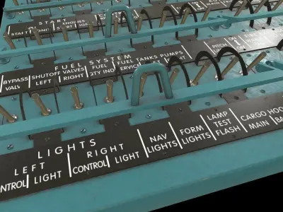 Mi-8MT Mi-17MT Right Circuit Breaker Console English Low-poly 3D model