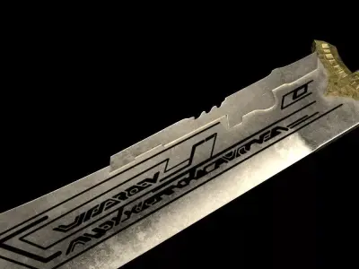 Thanos Double-Edged Sword Low-poly 3D model