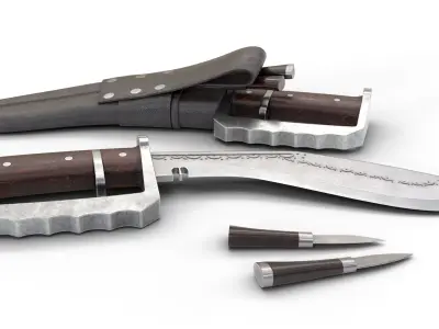 Gurkha kukri Low-poly 3D model