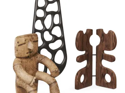 Decorative set in ethnic style 3D model