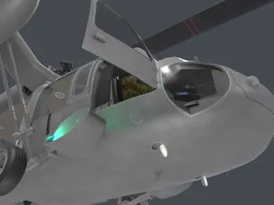 UH-60 Black Hawk Grey Complex Animation Low-poly 3D model
