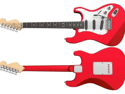 Electric Guitar Part 5 Low-poly 3D model