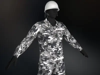 10 Army Outfit Camouflage  Low-poly 3D model