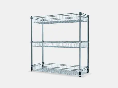 OMAR Regal with 3 baskets Low-poly 3D model