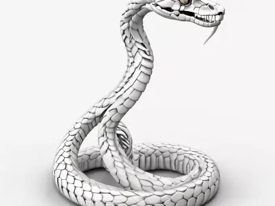 Stylized 3D Snake Model Low-poly 3D model