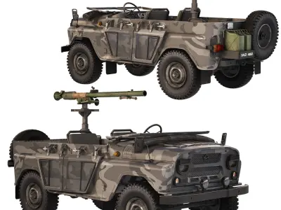 UAZ 469 SPG-9 1980 3D model
