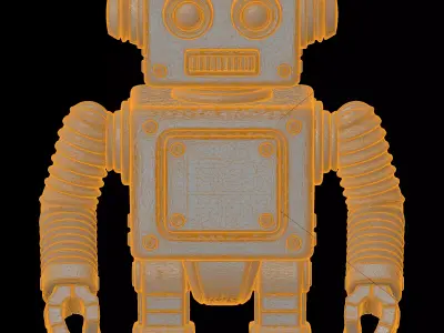 Retro Robot Boxy Vintage 3D Print Model 3D print model