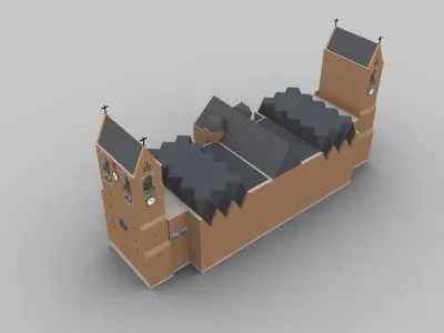 Church lowpoly2 Low-poly 3D model