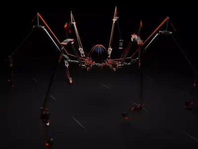 Mechanical Arachnid Creature Low-poly 3D model