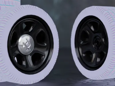 Police car wheel low poly 3d model Free low-poly 3D model