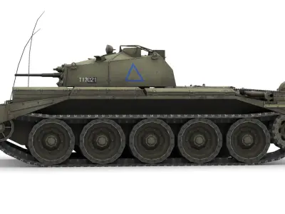 Crusader AA-2 - British Anti-Aircraft Tank WWII 3D Model Low-poly 3D model