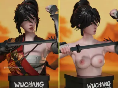 Bai wuchang - WUCHANG Fallen Feathers Bust Figure Free 3D print model