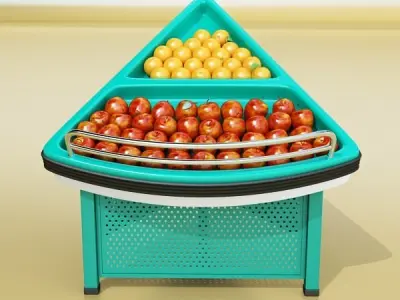 Grocery Store Produce Display Fruits 3D model