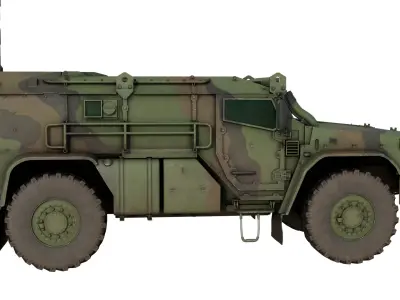 Typhoon VDV K-4836 Russian Armored Transport Full Interior Low-poly 3D model