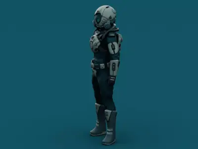 AUSTRONAUT J-1  Rigged for Unreal Engine - Unity - MIXAMO 3D model