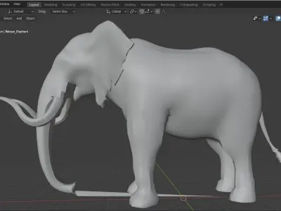 Elephant Base Mesh Low-poly 3D model Free low-poly 3D model