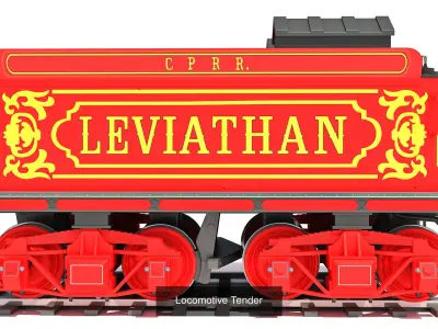 Coal Tender Train Cars 3D Model Collection