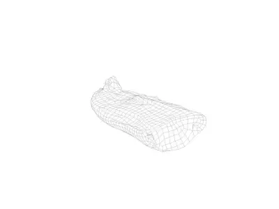 Raw Pig Foot Split on Half Low-poly 3D model