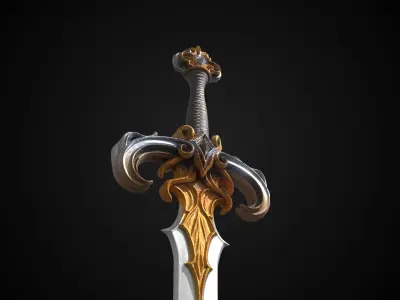 Stylized Elf Sword - Dawnpiercer - Game Ready 3D model