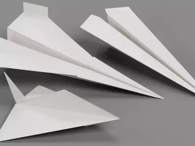 Paper Planes Low-poly 3D model