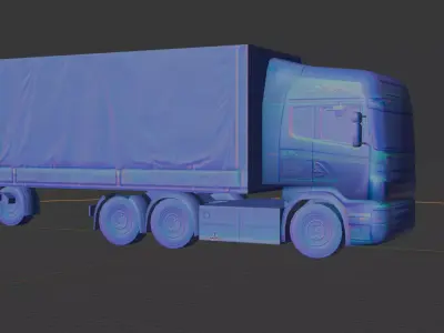 Cargo Semi Truck 3D Model 011 Low-poly 3D model