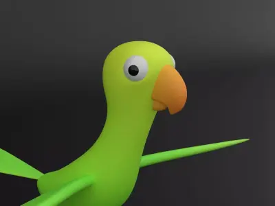 Cartoon Parrot Low-poly Rigged 3D model Low-poly 3D model