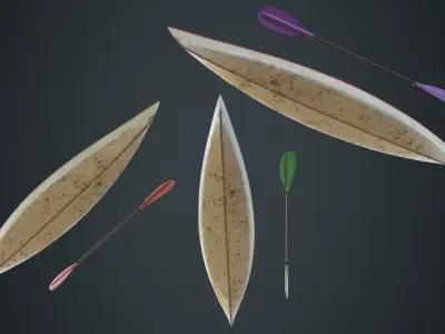 Kayak 2B Low-poly 3D model