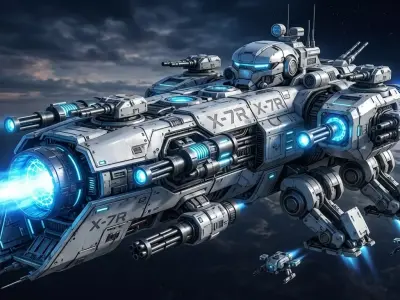 X-7R Heavy Assault Spaceship 3D model