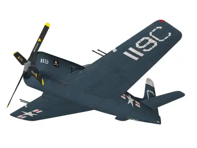 Grumman F8F F-2 Bearcat 3D model