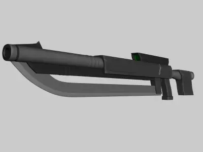 Sci-Fi Gun Blade Sniper - Gunblade Weaponry Low-poly 3D model
