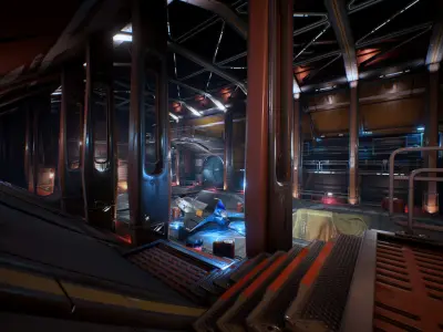 Scifi Kitbash Level Builder Low-poly 3D model