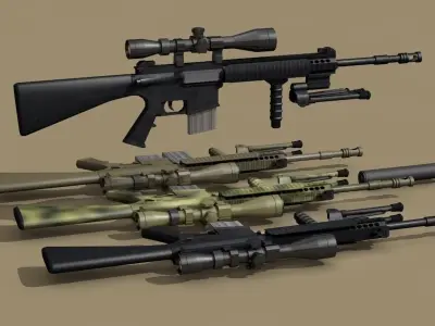 Mk12 sniper rifle 3D model