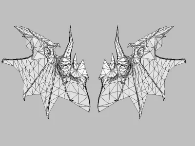 White Wing Low-poly 3D model