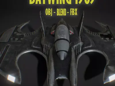 Batwing from the film Batman 1989 Low-poly 3D model