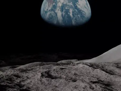 basic moon surface scene 1 3D model