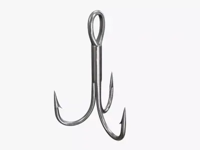 Triple fishing hook 3D model