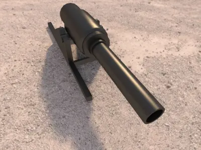 vavasseur gun Civil War low poly Low-poly 3D model